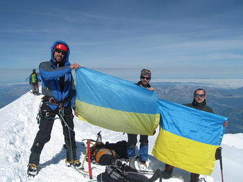 На вершине Монблана (4810 м)